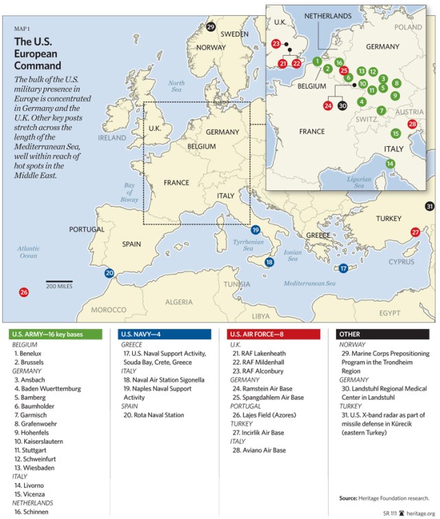 Military US european basing map