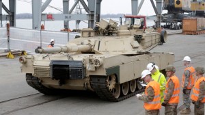 Abrams-main-battle-tank-leaves-Riga-port-March-6-2015
