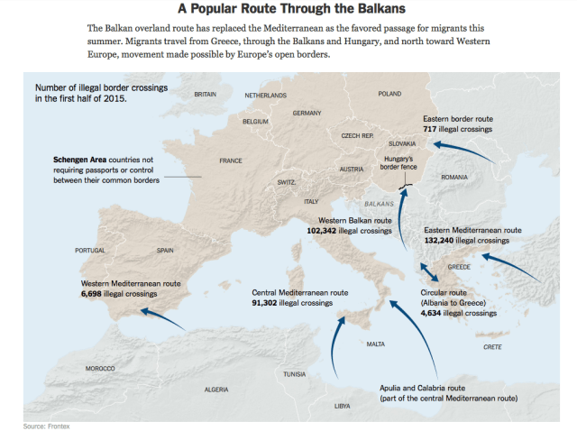 Asylum Routes to Europe NYT