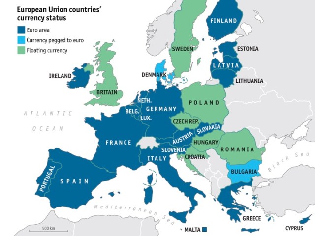 Eurozone countries. Source: The Economist